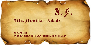 Mihajlovits Jakab névjegykártya