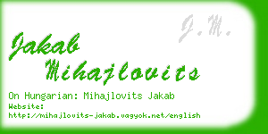 jakab mihajlovits business card